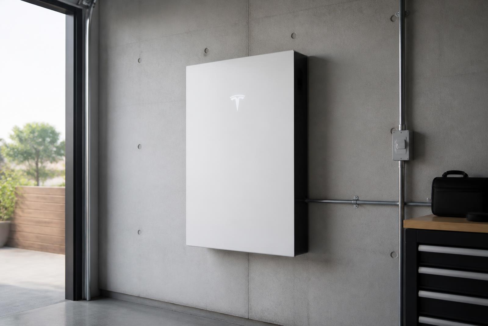 Thuisbatterij geplaatst in garage